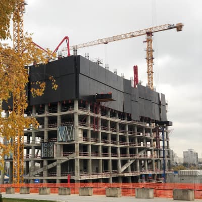 Строительство Газпром-центра в Минске. 